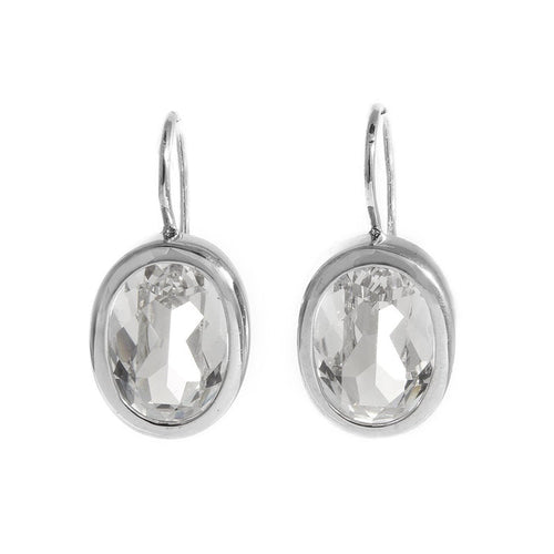 rhinestone Crystal Clear Oval Earrings FE29