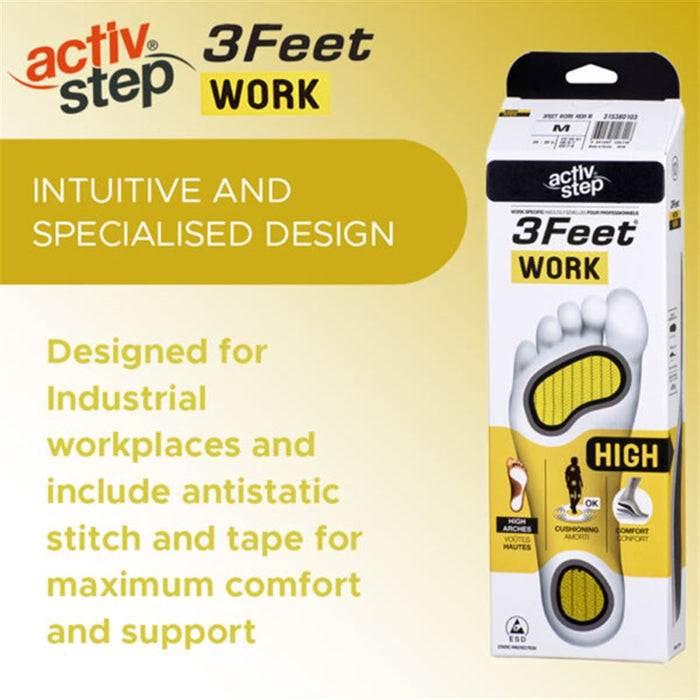 Rock Fall 3FW001H Activ-Step 3Feet Work Anti-Static High Footbed Insoles