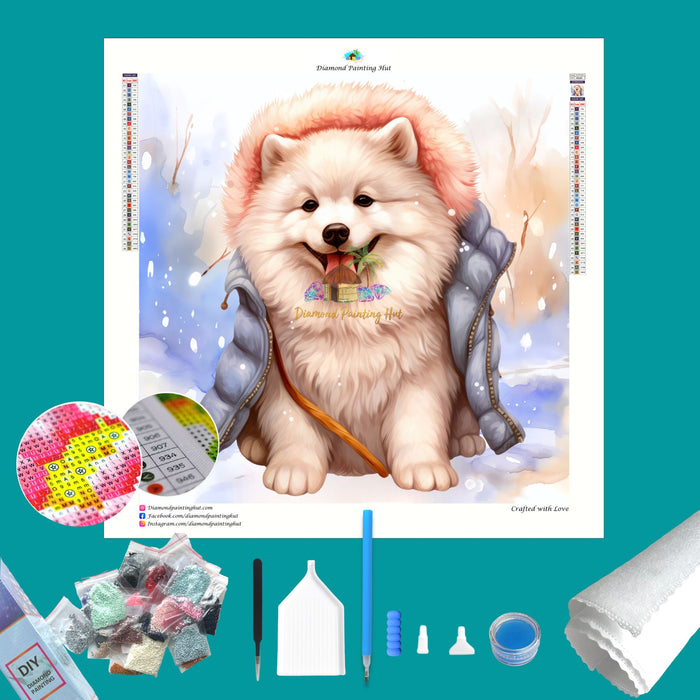 Samoyed Winter Diamond Painting