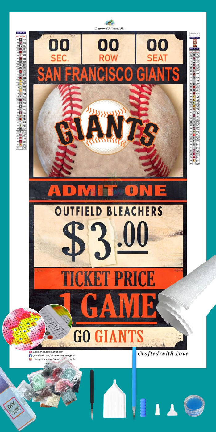 San Francisco Giants MLB Ticket Diamond Painting-Diamond Painting Hut