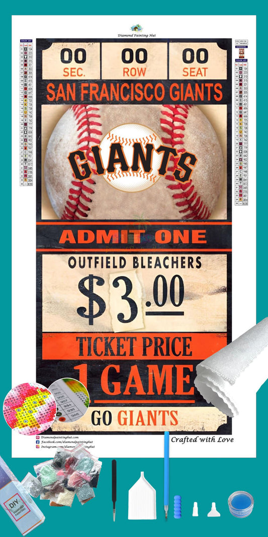 San Francisco Giants MLB Ticket Diamond Painting-Diamond Painting Hut