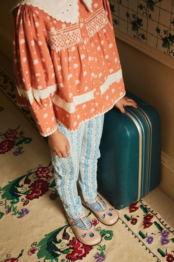 Sandy Slim Jersey Pant in Nordic Floral Jacquard