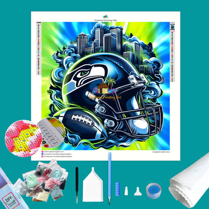 Seattle Seahawks NFL Helmet Diamond Painting