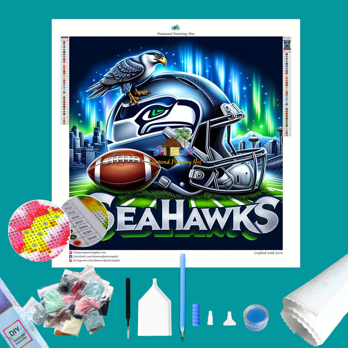 Seattle Seahawks NFL Helmet Diamond Painting