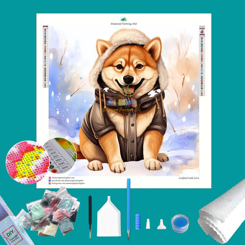 Shiba Inu Winter Diamond Painting