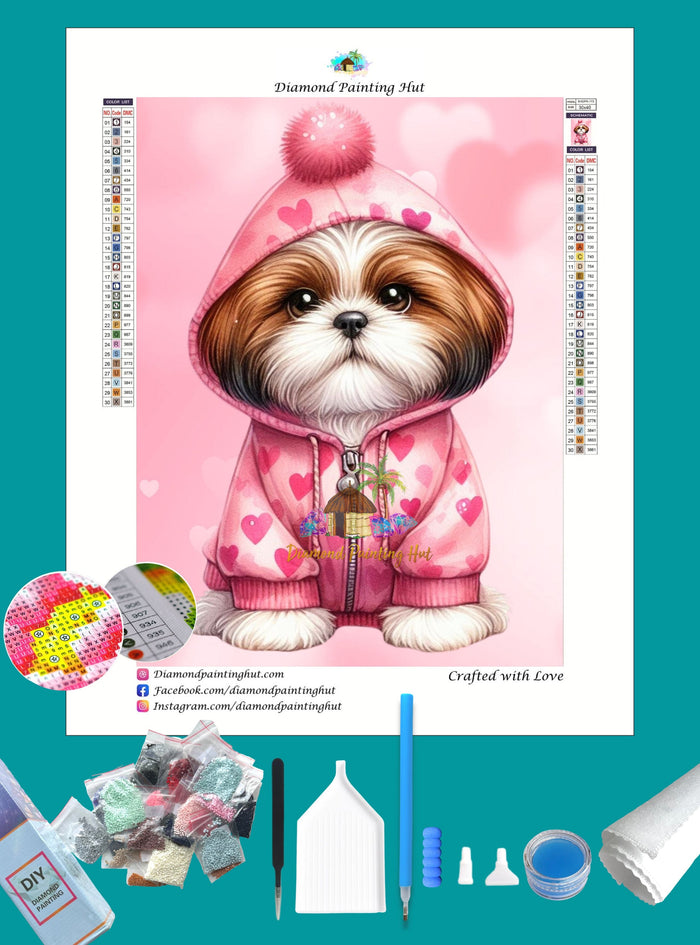 Shih Tzu Valentine's Diamond Painting
