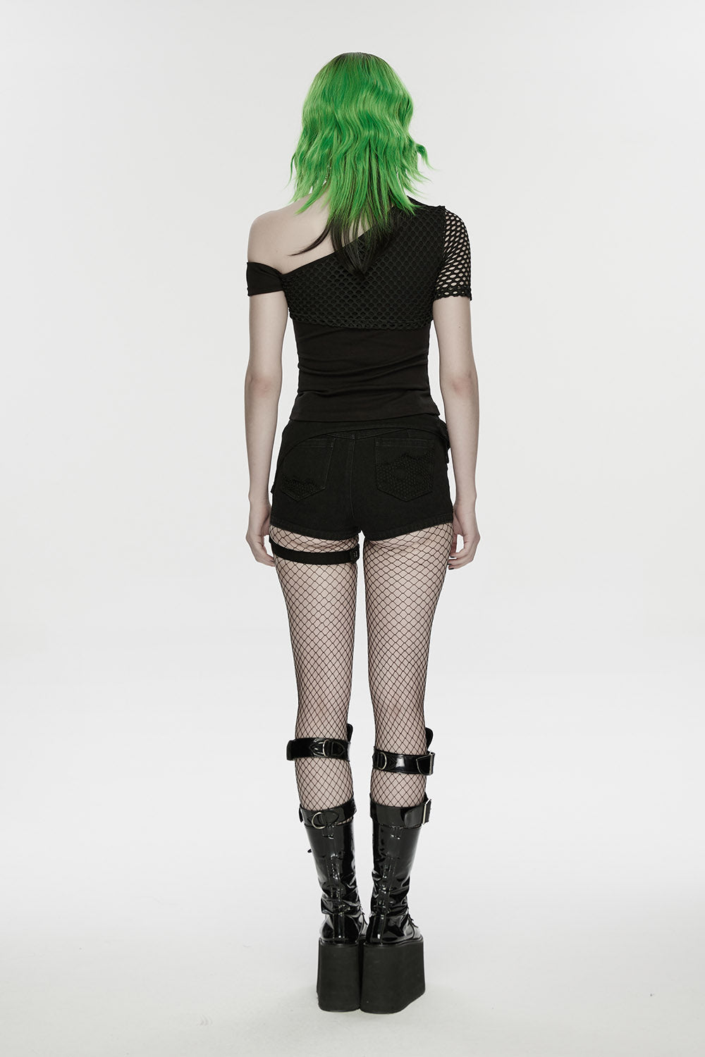 Boneash Shredded Shorts with Thigh Bag