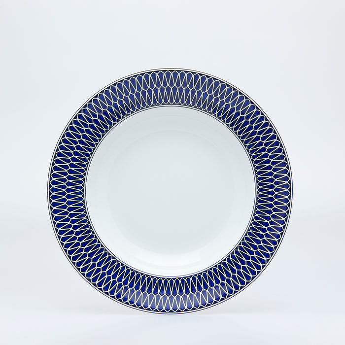 SKU# A235-REC20797 - Blue Star Rim Soup Plate - Shape Recamier - Size: 9"
