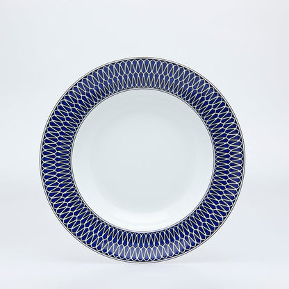 SKU# A235-REC20797 - Blue Star Rim Soup Plate - Shape Recamier - Size: 9"