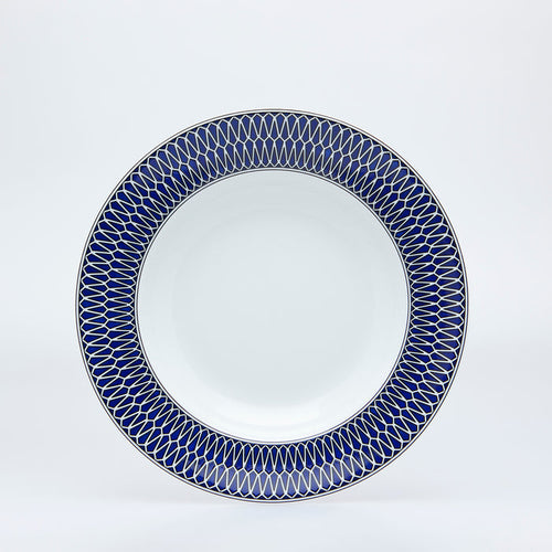 SKU# A235-REC20797 - Blue Star Rim Soup Plate - Shape Recamier - Size: 9"