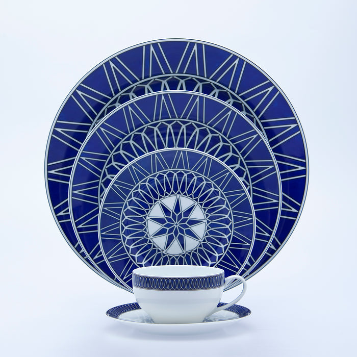 SKU# A235-REC20797 - Blue Star Rim Soup Plate - Shape Recamier - Size: 9"