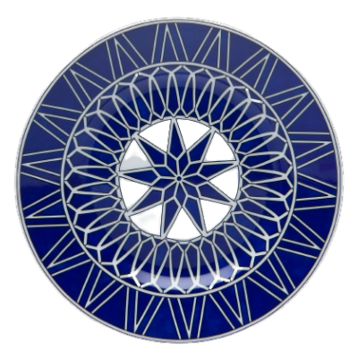 SKU# B160-REC20797 - Blue Star Bread & Butter Plate - Shape Recamier - Size: 6.25"
