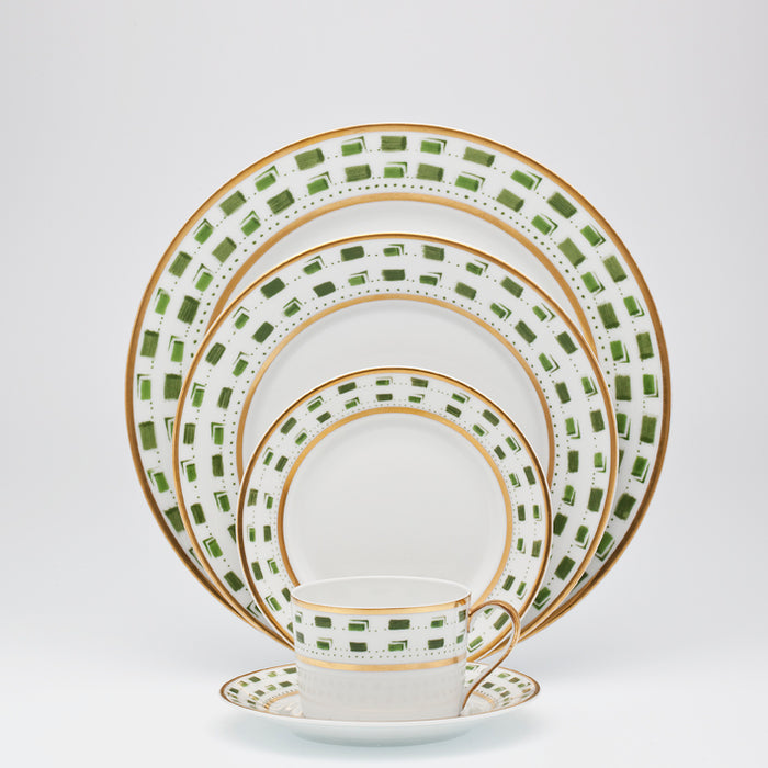 SKU# B220-REC20663 - La Bocca (Green) Dessert Plate - Shape Recamier - Size: 8.5" -