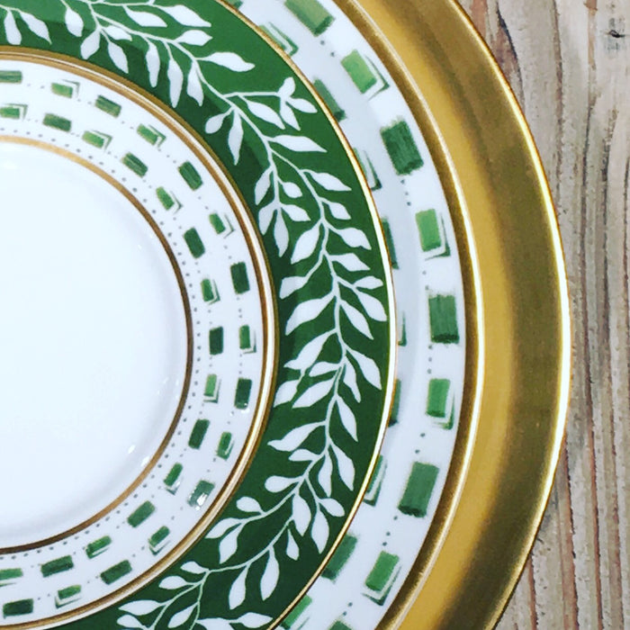 SKU# B220-REC20663 - La Bocca (Green) Dessert Plate - Shape Recamier - Size: 8.5" -