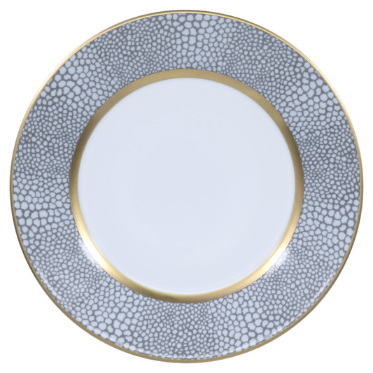SKU# B220-REC20840 - Makassar Gold Dessert Plate - Shape Recamier - Size: 8.5"