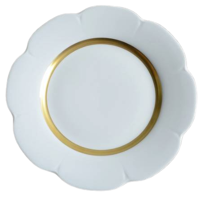 SKU# B265-NYM20466 - Fleur'T Matte Gold Dinner Plate - Shape Nymphea - Size: 10.5"