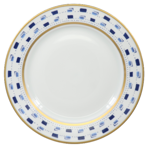 SKU# B275-REC20020 - La Bocca Bleu Dinner Plate - Shape Recamier - Size: 10.75" -