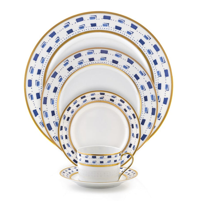 SKU# B275-REC20020 - La Bocca Bleu Dinner Plate - Shape Recamier - Size: 10.75" -