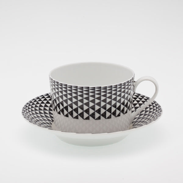SKU# R300-REC20748 - Diamonds Black Tea Cup - Shape Recamier