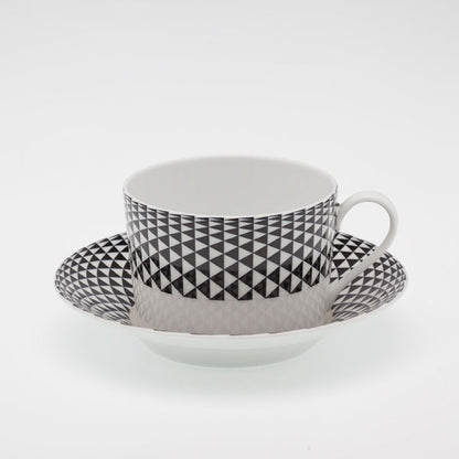 SKU# R300-REC20748 - Diamonds Black Tea Cup - Shape Recamier