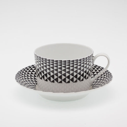 SKU# R300-REC20748 - Diamonds Black Tea Cup - Shape Recamier