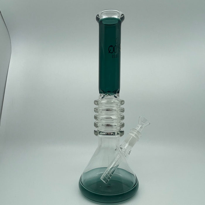 Smoq Glass 12-Inch Beaker – Accented Glass with Enhanced Filtration: Durable Construction, Thick Borosilicate Glass, Longevity, Accented Design, Vibrant Base, Mouthpiece, Stylish Look, Efficient Filtration, Beaker Design, Smooth Airflow, Cooling, Easy to Clean, Simple Disassembly, Hassle-Free Maintenance, Compact and Portable, Ideal for At-Home, Travel Use.