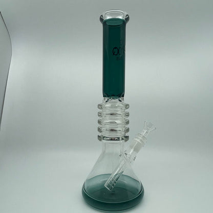 Smoq Glass 12-Inch Beaker – Accented Glass with Enhanced Filtration: Durable Construction, Thick Borosilicate Glass, Longevity, Accented Design, Vibrant Base, Mouthpiece, Stylish Look, Efficient Filtration, Beaker Design, Smooth Airflow, Cooling, Easy to Clean, Simple Disassembly, Hassle-Free Maintenance, Compact and Portable, Ideal for At-Home, Travel Use.