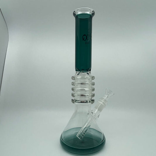 Smoq Glass 12-Inch Beaker – Accented Glass with Enhanced Filtration: Durable Construction, Thick Borosilicate Glass, Longevity, Accented Design, Vibrant Base, Mouthpiece, Stylish Look, Efficient Filtration, Beaker Design, Smooth Airflow, Cooling, Easy to Clean, Simple Disassembly, Hassle-Free Maintenance, Compact and Portable, Ideal for At-Home, Travel Use.