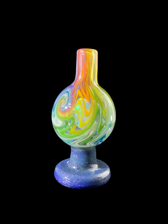 Wig Wag Encased Opal Bubble Cap, Soup Glass, Assorted Colors, Optimal Airflow, Improved Dab Vapor Quality