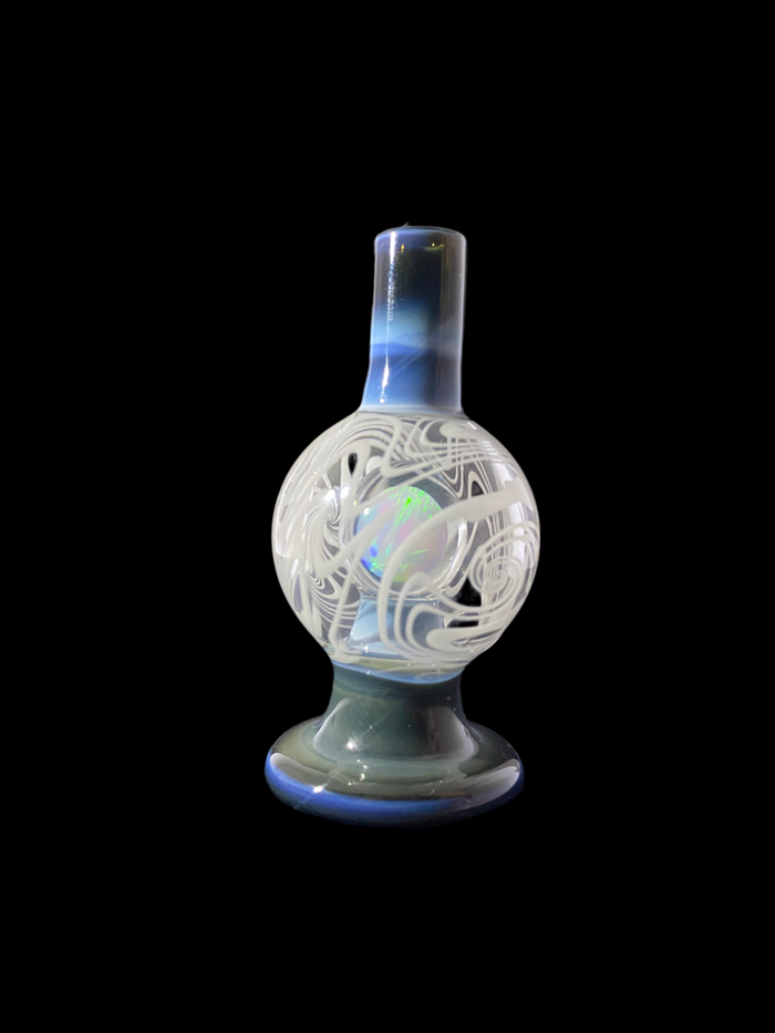 Vibrant Wig Wag Bubble Cap, Soup Glass, Encased Opal, Assorted Colors, Improved Airflow, Dab Rig Enhancement