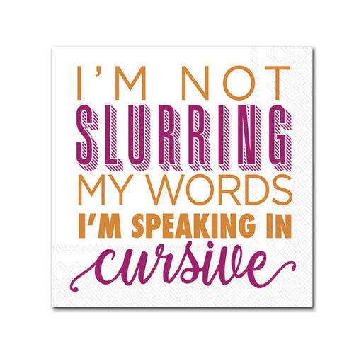 Speaking in Cursive Funny Cocktail Napkins