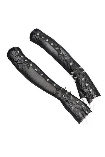 Afterdark Spiked Mesh Gloves