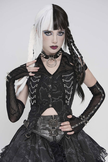Afterdark Spiked Mesh Gloves