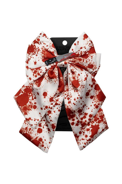 Blood Splatter Knife Satin Hair Bow
