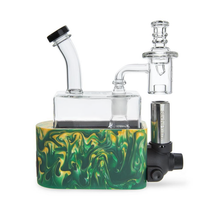 Travel-Friendly Dab Rig: StacheProducts RIO Remake, Torch-Free Dabbing, Integrated Torch System, Efficient Concentrate Use, Compact, Seamless Home On-the-Go, High-Quality Quartz Banger Clean Flavorful Vapor, Durable Glass Ergonomic Long-Lasting Reliable Comfortable, Protective Carrying Case Convenient Safe.