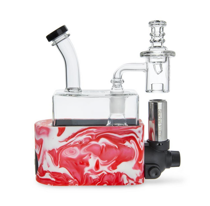 Self-Contained Dab Rig: StacheProducts RIO Remake, Torch-Free Dabbing, Integrated Torch System, Efficient Concentrate Use, Compact Travel-Friendly, Seamless Home On-the-Go, High-Quality Quartz Banger Clean Flavorful Vapor, Durable Glass Ergonomic Long-Lasting Reliable Comfortable, Protective Carrying Case Convenient Safe.