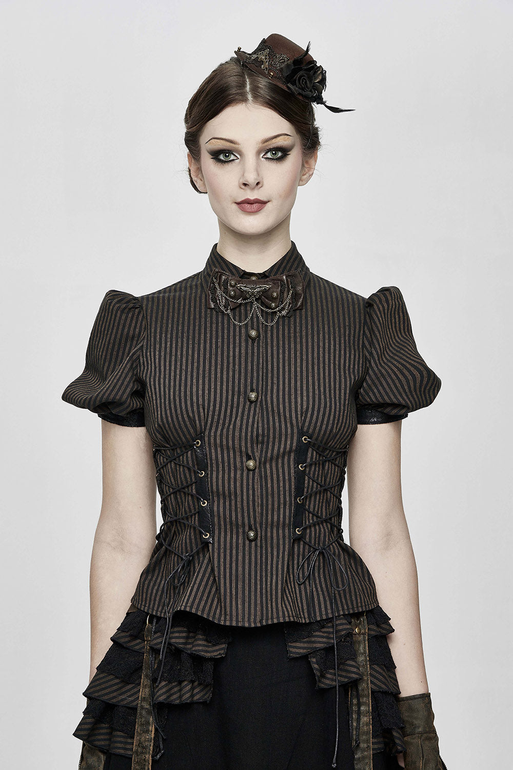 Belladonna Stripe & Stitch Puff Sleeve Top