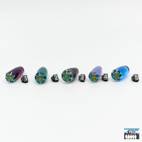 Steve H Glass Oculus Plug for Puffco Peak Pro – Blue Flower Edition: Handcrafted, Stunning Blue Flower Design, Personalized Artistic Touch, Secure Seal, Enhanced Performance, Vapor Retention, High-Quality Borosilicate Glass, Durability, Heat Resistance, Easy Installation, Maintenance, Style, Functionality.
