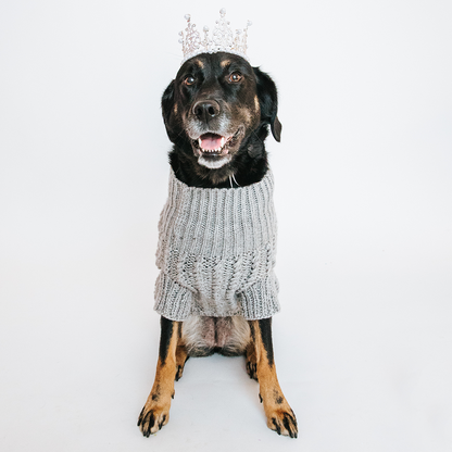 Pet Cable Knit Sweater - Gray