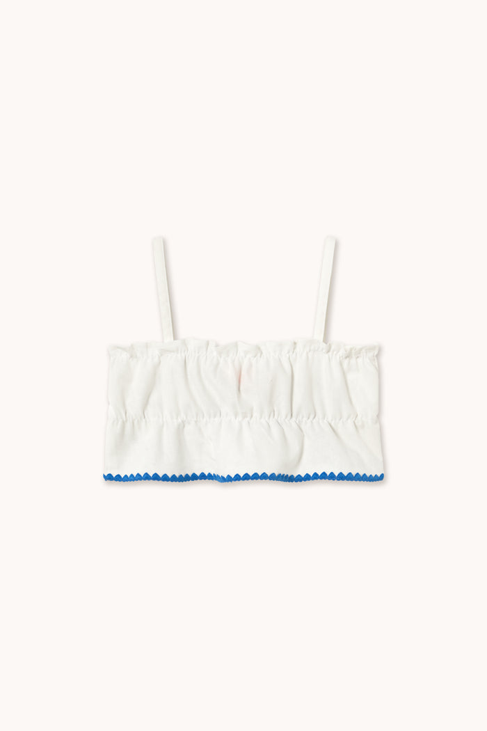 Swans Bows Linen Top in Off White