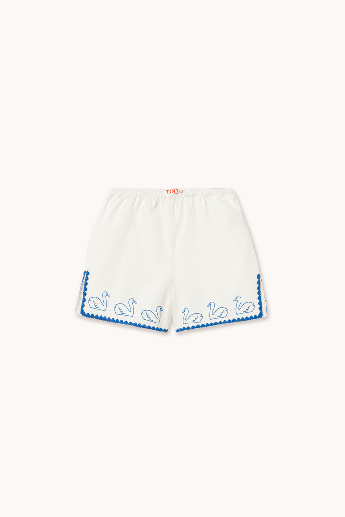 Swans Linen Shorts in Off White