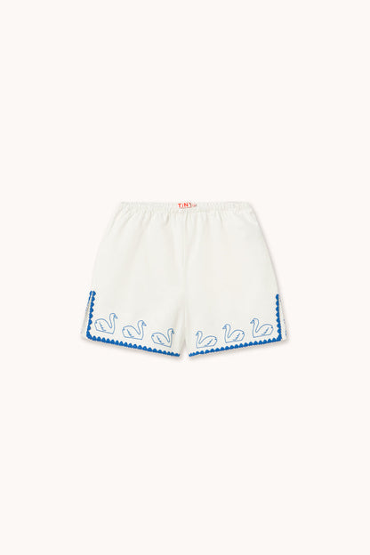 Swans Linen Shorts in Off White
