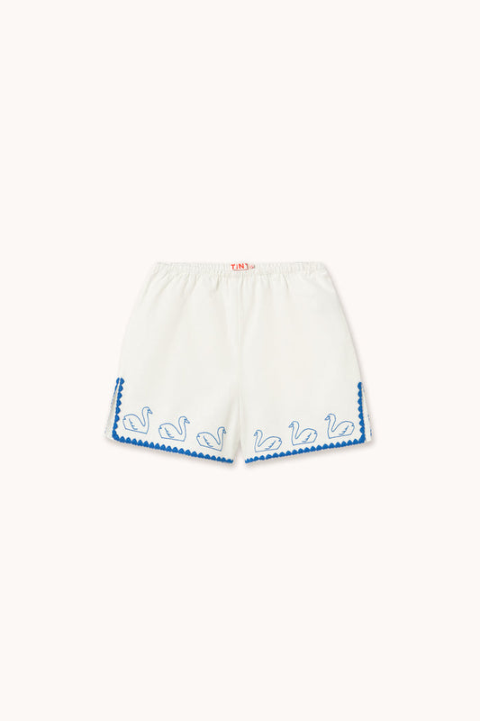 Swans Linen Shorts in Off White