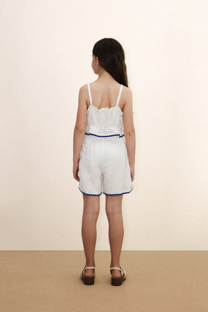 Swans Linen Shorts in Off White