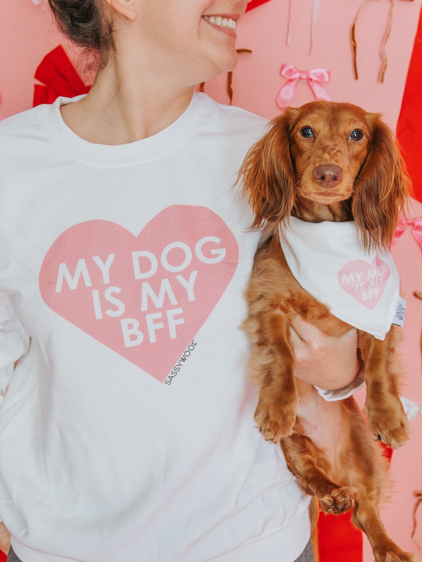 Bundle - BFF Valentine's Sweatshirt & Bandana (PINK)