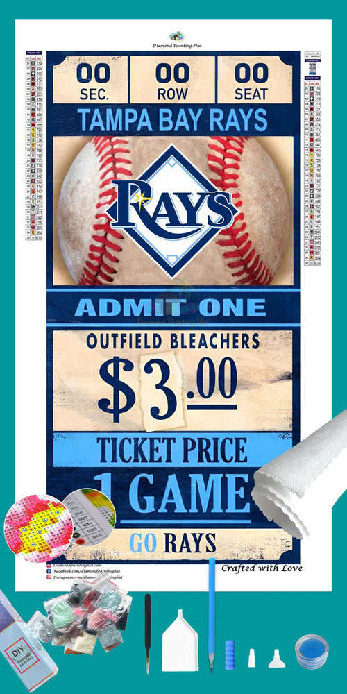 Tampa Bay Rays MLB Ticket Diamond Painting-Diamond Painting Hut