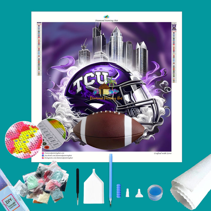 TCU Football Helmet Diamond Painting