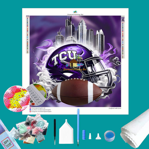 TCU Football Helmet Diamond Painting