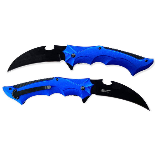 Tiger USA Assisted Opening Blue Karambit Knife - AnyTime Blades