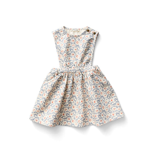 Tippi Pinafore in Mums Print, Powder